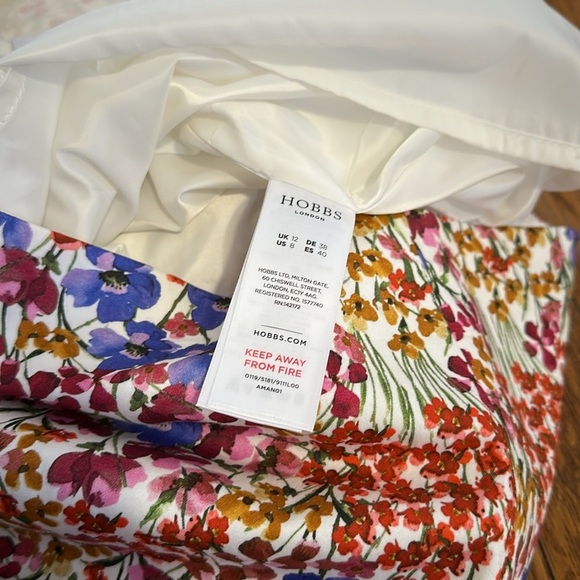 HOBBS London fiona floral shift a line spring dress midi lined multi color 8 - Picture 6 of 6